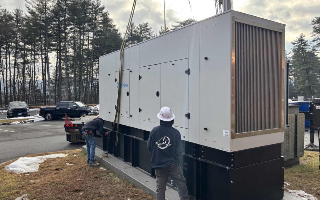 Installation of a 500kw 3phase 480v diesel generator for an aerospace and defense contractor in CT
